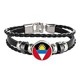 National Flag Style Bracelet Creative Antigua and Barbuda Travel Souvenir Gift Personalized Woven Bracelet Accessories For Men and Women