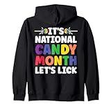 Funny National Candy Month Rainbow Lollipop Pride Zip Hoodie