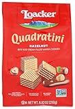 Loacker Quadratini Hazelnut Wafer Cookies - 30% Less Sugar - Premium Crispy Bite Size Wafers with Hazelnut Cream Filling - Resealable Family Pack - NON-GMO - 100% Italian Hazelnuts - LARGE Snack Bag 250g/8.82oz