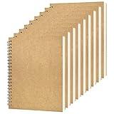 DSTELIN Blank Spiral Notebook, 9-Pack, Soft Cover, Sketch book, 100 Pages / 50 Sheets, 7.5 inch x 5.1 inch (Brown)