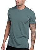 INTO THE AM Premium Men's Fitted Crew Neck Plain Essential Tees - Modern Fit Fresh Classic Short Sleeve T-Shirts for Men (Indigo, Large)