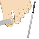 BALUCA Professional Stainless Steel Long Nail File for Thick Nails, Metal Fingernail Toenail File for Women, 4.72-Inch Filing Surface, Durable and Efficient Nail Care Tool (Black, 1, Count, Coarse)