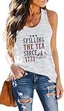 SFHFY 4th of July Tank Top Women: American Flag Tee Glitter Patriotic Sleeveless Shirt Summer Vest Tops