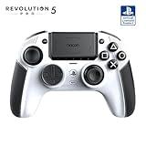 NACON Revolution 5 Pro Officially Licensed PlayStation Wireless Gaming Controller for PS5 / PS4 / PC - Hall Effect, Trigger Stops, Mappable Buttons, Bluetooth Audio - Black/White