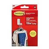 Command Folding Clothes Hanger, Holds up to 5 Hangers 7.5 lb, 1.5lbs per Rung, 1 Hook with 5 Rungs, 4 Strips, Closet Organizer, Home Organization