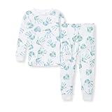 Burt's Bees Baby Baby Boy's Pajamas, Tee and Pant 2-Piece Pj Set, 100% Organic Cotton Soft Sleepwear, Happy Earth Hands, 2 Toddler