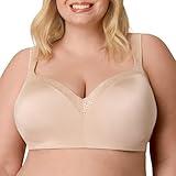 Playtex Women's Balconette Underwire, Plus-Size Bras Available, Full Coverage, Moisture-Wicking, 4802, Almond
