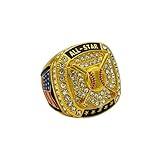 Discount Sports Rings All-Star Ring/Season Award/Team Awards/Assorted Colors/Premium Softball Baseball Ring (Home Plate, Gold/Clear)