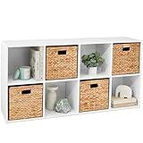 Best Choice Products 8-Cube Storage Organizer, 11in Shelf Opening, Bookcase, Display Shelf, Customizable w/ 3 Removable Back Panels – White