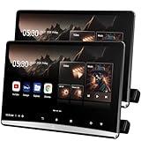 12.4 inch 4K Android 11 Portable Car TV Headrest Monitor Rear Entertainment System for Cars Back Seat, Dual Linked Touch Screen Support Phone Wireless mirroring,with WiFi/Bluetooth/HDMI/Video Player