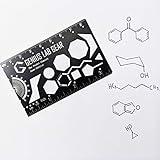 Pocket Chemist Exam Edition: Organic Chemistry Stencil Drawing Template - Chemists, Chemical Engineers, Biochemist Small Metal Ruler - Draw Molecule Shapes - Orgo Tests, Genius Lab Gear Cool Multitool