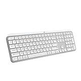 Logitech MX Keys S Wireless Keyboard, Low Profile, Fluid Precise Quiet Typing, Programmable Keys, Backlighting, Bluetooth, USB C Rechargeable, for Windows PC, Linux, Chrome, Mac - Pale Grey