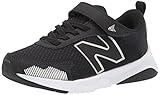 New Balance Kid's Dynasoft 545 V1 Hook and Loop Running Shoe, Black/White/Silver Metallic, 1.5 Little Kid