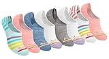 Saucony Women's No Show Cushioned Invisible Liner Socks, Available in S-L (8, 16, Rainbow Assorted (8 Pairs), Medium