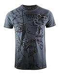 SCREENSHOT-S11502 Mens Urban Premium Hipster Streetwear Tee - Mono Color Graffiti Cartoon Embroidery Patch & Print Technique T-Shirt-Washed/Grey-XLarge
