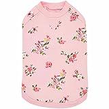 Blueberry Pet 2023 New Spring Scent Inspired Rose Flower Crew-Neck Pullover Dog Sweatshirt in Baby Pink, Back Length 22", Pack of 1 Clothes for Dogs