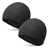 2 Pack Black Beanie for Women Men, Watch Cap for Men Military Tactical Army, Womens Mens Beanies Hat for Winter Fall Sports Cycling Hunting Running Sleeping (Black/Black)