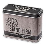 Christian Art Gifts Scripture Verse Prayer Devotional Cards for Men, Dad, and Teens: Stand Firm Set of 150 Inspirational Bible Verse Classic Devotions, 75 Double-Sided Cards in Sturdy Storage Tin Box