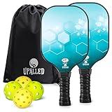 USAPA Approved Fiberglass Pickleball Set - 2 Lightweight Paddles, 4 Balls, 1 Backpack Bag - Men & Women Gifts