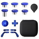 13 in 1 Metal Thumbsticks for Xbox One Elite Series 2, Elite Series 2 Core Controller Parts, TanReginal Gaming Accessory Replacement, Metal Mod 6 Swap Joysticks, 4 Paddles, 2 D-Pads, 1 Tool(Blue)