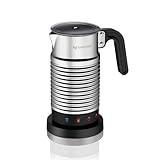 Nespresso Aeroccino4 Dishwasher-Safe Electric Milk Frother with Four Styles of Preparation (Silver and Black)