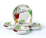 Lorren Home Trends 5Piece Porcelain Pasta Set Vegetable Design, Multicolor