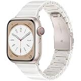 V-MORO Resin Band Compatible with Apple Watch Series 7/8/9/10 41mm/40mm/38mm/42mm Women Men Fashion Strap for iWatch Series 6/5/4/3/2/1/SE/SE 2 Lightweight Bracelet Wristband(Classic Starlight)