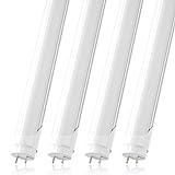 JESLED T8 4FT LED Type A+B Light Bulbs, 24W 3000LM 5000K Daylight White, Plug and Play or Ballast Bypass, 4 Foot Flourescent Tube Replacement, ETL Listed, Dual-end, Frosted, Warehouse Lights 4Pack