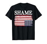 Upside down American flag Shame Anti government Policies T-Shirt