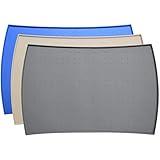 PetFusion Large WATERPROOF Pet Food Mat (24x16). FDA Grade Silicone [superior hygiene, non-toxic, multiple sizes] For dogs or cats, Gray