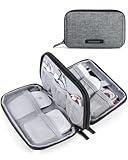 BAGSMART Electronics Organizer Travel Case, Travel Cable Organizer Pouch, Charger Organizer, Travel Essentials, Cord Organizer, Travel Tech Organizer as Travel Accessories for Charger, Phone, Grey