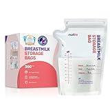 Nuliie 300 Pcs Breastmilk Storage Bags, 8 OZ Breast Milk Storing Bags, BPA-Free, Milk Storage Bags with Pour Spout for Breastfeeding, Self-Standing Bag, Space Saving Flat Profile