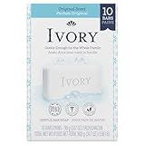 Ivory Gentle Bath Bar Soap, Family Pack, Designed for Whole Family, 99.44% Pure Formula, Plant-Based Cleansers, Made Without Heavy Perfumes, Parabens or Phthalates, Original Scent, 3.17 oz (10 Count)