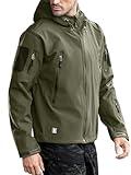 FREE SOLDIER Men's Outdoor Waterproof Soft Shell Hooded Military Tactical Jacket