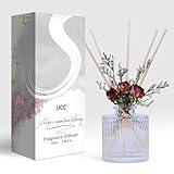 UCC Reed Diffuser Set, 3.38 oz Silver Mountain Spring Premium Scented Diffuser with Flower Sticks Home Fragrance Reed Diffuser for Bathroom Shelf Decor