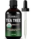 Tea Tree Essential Oil by Fiora Naturals - 100% Pure Organic Oil, for Face, Hair, Skin, Acne, Scalp, Foot and Toenails, Melaleuca Alternifolia