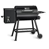 KingChii Electric Wood Pellet Grill & Smoker with Side Shelf, 456 SQ.IN Grill Capacity, with PID Temperature Control (180-425°F) for Backyard Camping Bake and Roast, Black