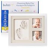 Bubzi Co Baby Footprint Kit, Baby Foot and Hand Print Kit, Baby Keepsake Frame, Nursery Pictures Frames, Hand Print Mold Kit, New Mom Gifts, Baby Newborn Essentials Must Haves, Baby Shower Gifts