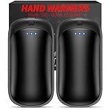 2 Pack Hand Warmers Rechargeable, Portable Electric Hand Warmers Reusable, USB Handwarmers, Outdoor/Indoor/Warm Gifts for Men Women Kids (Black&Black*2)