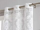 Warm Home Designs Pair of Long Length 38" x 96" Ivory (Light Beige) Color Knitted Lace Curtains with 6 Grommets Per Panel. Total Width 76". Chic, Flowing Design at Affordable Price. LI Ivory 96"
