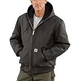 Carhartt Men's Quilted Flannel Lined Duck Active Jacket J140,Gravel,X-Large