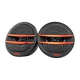 DS18 TX1R Tweeter X1 1.38-inch 200 Watts Max Pei Dome Ferrite Tweeters with Mounting Kit Angle, Flush, & Surface - Set of 2 (Black/Red)