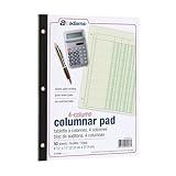 Adams Columnar Analysis Pad, 4 Column Ledger, 8.5" x 11", 100 Pages (50 Sheets), Green, 3 Hole Punch, for Accounting, Bookkeeping & Data (ACP85114)