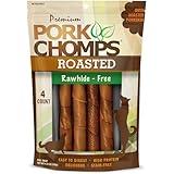 Pork Chomps Roasted Pork Skin Dog Chews, 6-inch Twists, 4 Count