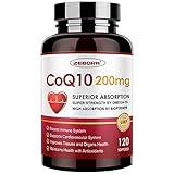 CoQ10-200mg-Softgels with PQQ, BioPerine & Omega-3, 120 Servings Coenzyme Q10(Ubiquinone) Supplement for High-Absorption, Powerful-Antioxidant, Support Heart & Energy-Production