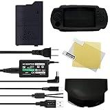 TFSeven PSP-S110 High Capacity Replacement Sony PSP Slim Battery + AC Adapter 5V 2A Wall Travel Power Supply + Back Door Battery Cover Compatible for PSP 2000 2001 3000 3001 3002 3004 Accessories Kit