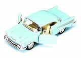 KiNSMART 1957 Chevy Bel Air Coupe Blue, 1:40 Scale, Die Cast Metal, Black, 5 Inch, Pull Back Action