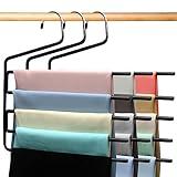 3 Pack Closet-Organizers-and-Storage,5-Tier Closet-Organizer Pants-Hangers-Space-Saving,Dorm Room Essentials for College Students Girls Boys Guys,Non Slip Organization-and-Storage Scarf Jeans Hangers