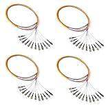 fyboptwu - 12 Fibers ST UPC Singlemode (SM) Fiber Optic Pigtail 1.2m ST Single Mode Fiber Cable Pigtail for Engineering Network Fiber Access, 4 Packs