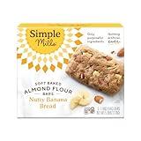 Simple Mills Nutty Banana Bread Soft Baked Almond Flour Bars, 5.99 OZ